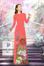 Load image into Gallery viewer, 1 Set - Ao Dai - Traditional Vietnamese Long Dress Collections with Pants - Silk 3D - All Size - Hoa Cuc
