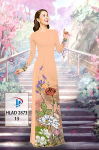 1 Set - Ao Dai - Traditional Vietnamese Long Dress Collections with Pants - Silk 3D - All Size - Hoa Cuc