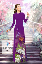 Load image into Gallery viewer, 1 Set - Ao Dai - Traditional Vietnamese Long Dress Collections with Pants - Silk 3D - All Size - Hoa Cuc
