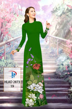 Load image into Gallery viewer, 1 Set - Ao Dai - Traditional Vietnamese Long Dress Collections with Pants - Silk 3D - All Size - Hoa Cuc
