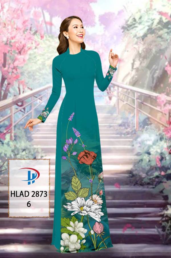 1 Set - Ao Dai - Traditional Vietnamese Long Dress Collections with Pants - Silk 3D - All Size - Hoa Cuc