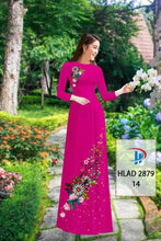Load image into Gallery viewer, 1 Set - Ao Dai - Traditional Vietnamese Long Dress Collections with Pants - Silk 3D - All Size - Hoa Cuc

