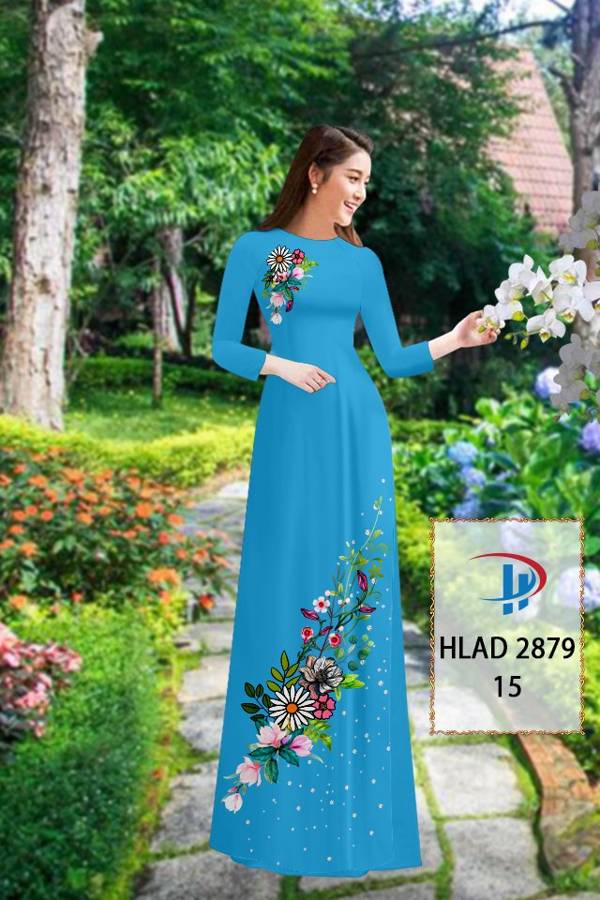 1 Set - Ao Dai - Traditional Vietnamese Long Dress Collections with Pants - Silk 3D - All Size - Hoa Cuc