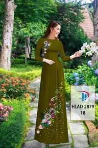 1 Set - Ao Dai - Traditional Vietnamese Long Dress Collections with Pants - Silk 3D - All Size - Hoa Cuc