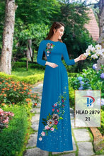 Load image into Gallery viewer, 1 Set - Ao Dai - Traditional Vietnamese Long Dress Collections with Pants - Silk 3D - All Size - Hoa Cuc
