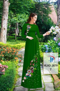 1 Set - Ao Dai - Traditional Vietnamese Long Dress Collections with Pants - Silk 3D - All Size - Hoa Cuc