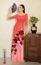 Load image into Gallery viewer, 1 Set - Ao Dai - Traditional Vietnamese Long Dress Collections with Pants - Silk 3D - All Size - Hoa Cuc
