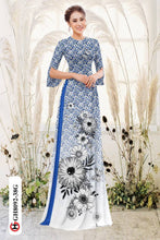 Load image into Gallery viewer, 1 Set - Ao Dai - Traditional Vietnamese Long Dress Collections with Pants - Silk 3D - All Size - Hoa Cuc
