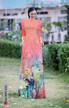Load image into Gallery viewer, 1 Set - Ao Dai - Traditional Vietnamese Long Dress Collections with Pants - Silk 3D - All Size - Hoa Cuc

