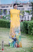 Load image into Gallery viewer, 1 Set - Ao Dai - Traditional Vietnamese Long Dress Collections with Pants - Silk 3D - All Size - Hoa Cuc
