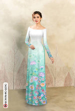 Load image into Gallery viewer, 1 Set - Ao Dai - Traditional Vietnamese Long Dress Collections with Pants - Silk 3D - All Size - Hoa Cuc
