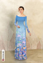 Load image into Gallery viewer, 1 Set - Ao Dai - Traditional Vietnamese Long Dress Collections with Pants - Silk 3D - All Size - Hoa Cuc
