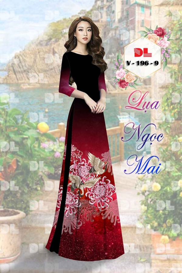 1 Set - Ao Dai - Traditional Vietnamese Long Dress Collections with Pants - Silk 3D - All Size - Hoa Cuc