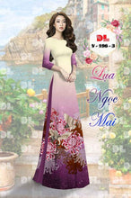 Load image into Gallery viewer, 1 Set - Ao Dai - Traditional Vietnamese Long Dress Collections with Pants - Silk 3D - All Size - Hoa Cuc
