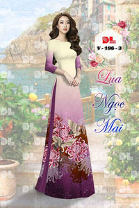 1 Set - Ao Dai - Traditional Vietnamese Long Dress Collections with Pants - Silk 3D - All Size - Hoa Cuc