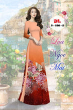 Load image into Gallery viewer, 1 Set - Ao Dai - Traditional Vietnamese Long Dress Collections with Pants - Silk 3D - All Size - Hoa Cuc
