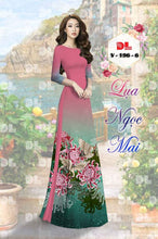 Load image into Gallery viewer, 1 Set - Ao Dai - Traditional Vietnamese Long Dress Collections with Pants - Silk 3D - All Size - Hoa Cuc
