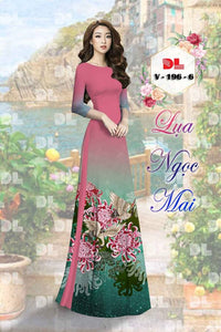 1 Set - Ao Dai - Traditional Vietnamese Long Dress Collections with Pants - Silk 3D - All Size - Hoa Cuc